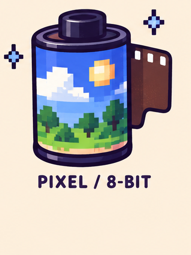 Pixel 8-Bit cartridge illustration